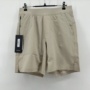 Public Rec Flex Short Mens 30 x 7.5" Sand Tan Hybrid Athletic Swim NWT